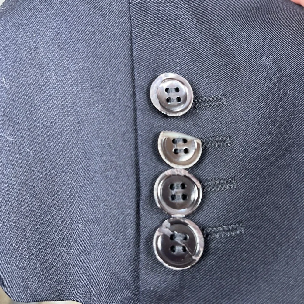 Hugo Boss Mens Navy Blue Super 100 Virgin Wool 3-Button‎ Blazer Jacket 40L USA